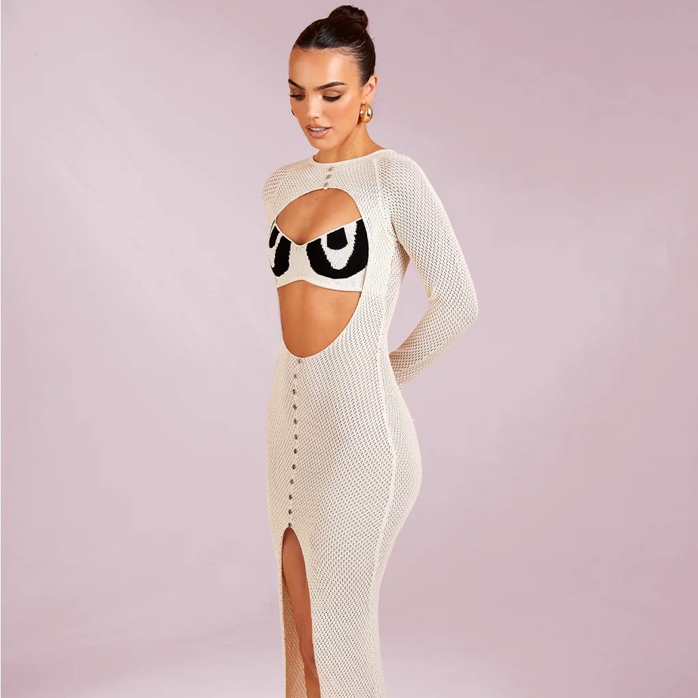 CUT OUT KNIT MAXI DRESS IN EVE
